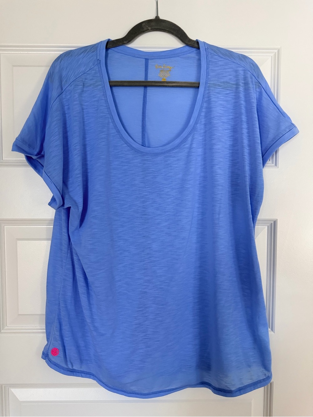 Lilly Pulitzer Sky Blue Scoop Neck Short Sleeve Tee Shirt